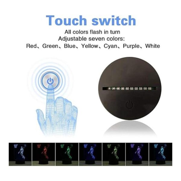 Lámpara de mesa LED de ilusión 3D 7 colores con