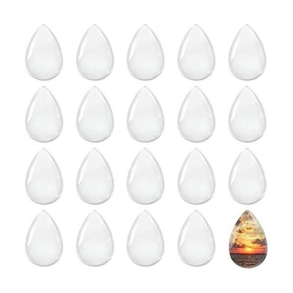 Cabujones de cristal transparentes con cúpula de lágrima_1