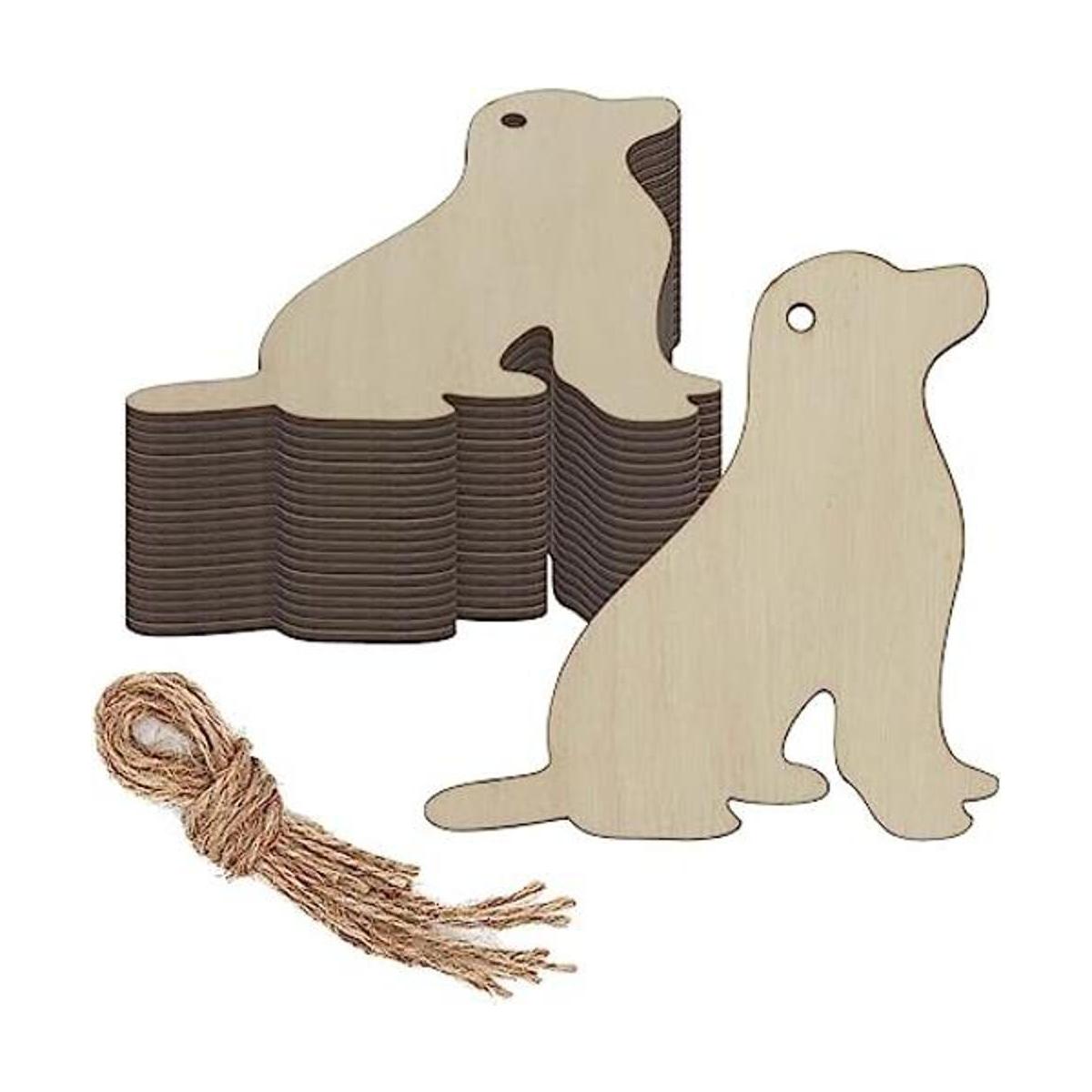 20 piezas de recortes de madera para perros adornos de