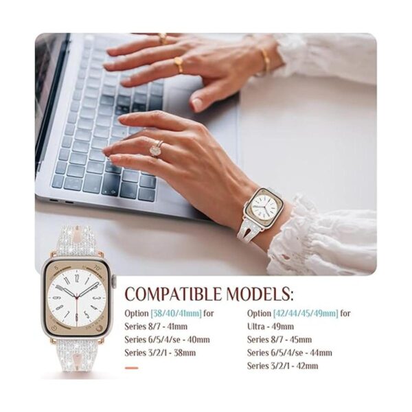 Goton Correa delgada brillante para Apple Watch de 1.57_5