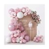 Kit de arco de guirnalda de globos rosa y blanco 104