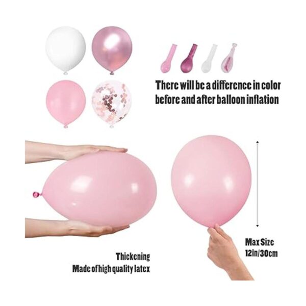 Kit de arco de guirnalda de globos rosa y blanco 104