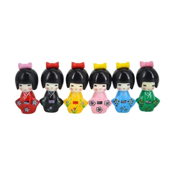 Monique 6 pcs japonés Kimono Niñas muñecas miniatura de
