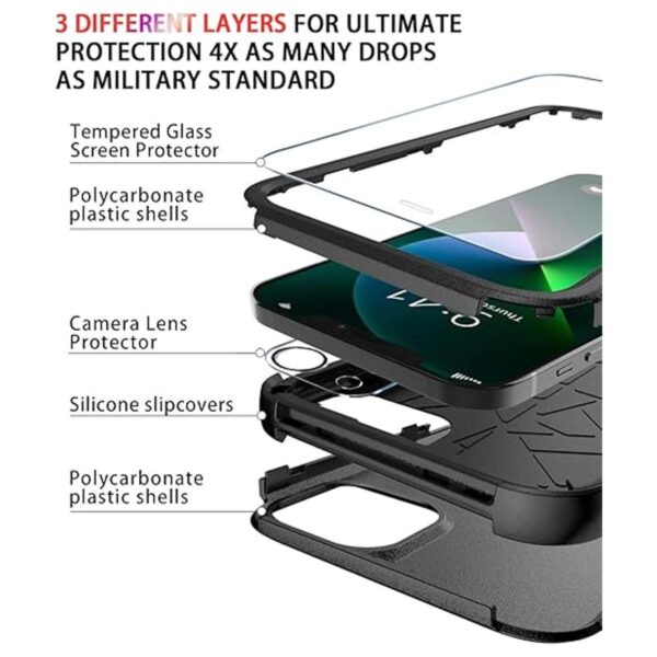 Diverbox Funda para iPhone 13 a prueba de golpes a_3