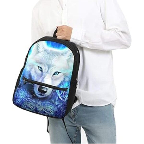 Galaxy Wolf Rose mochilas escolares niños bolsa de viaje_2