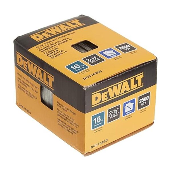 DEWALT Uñas de acabado 212 pulgadas 16GA paquete de_2
