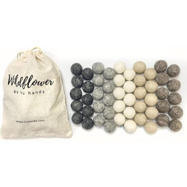 Weathered Naturals Bolas de fieltro de lana 50 pompones