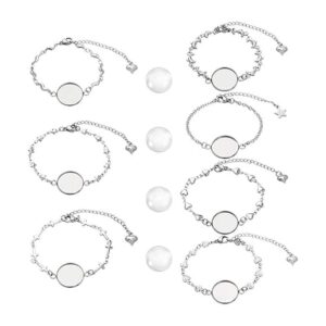 PH PandaHall Juego de 28 pulseras de bisel de acero