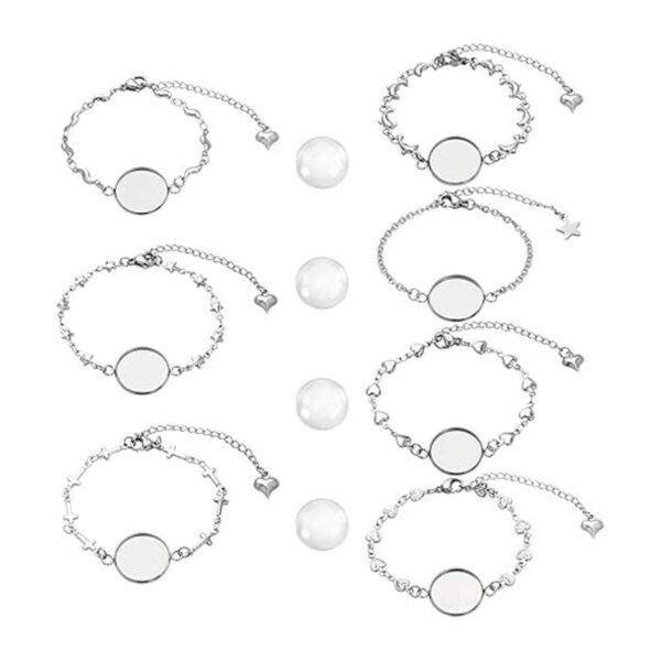 PH PandaHall Juego de 28 pulseras de bisel de acero
