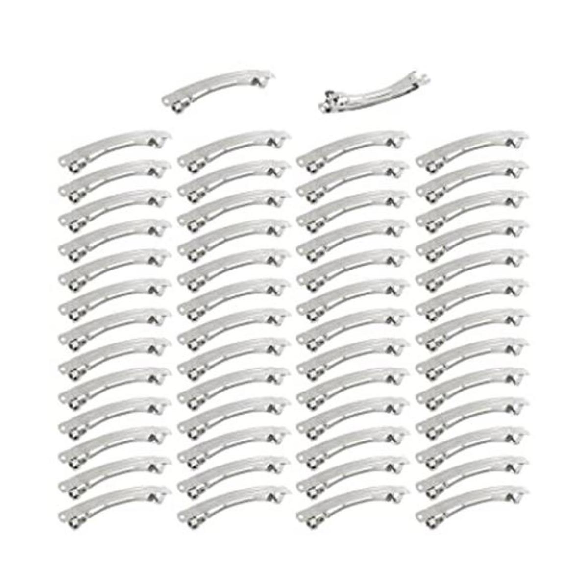 Paquete de 50 pinzas de pelo rectangulares de metal en