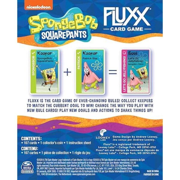 LOONEY LABS Bob Esponja Fluxx Game Juegos de cartas de_3
