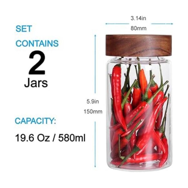 SAIOOL with Screw Cap 2Unitskitchen jars 580ML2 Food_2