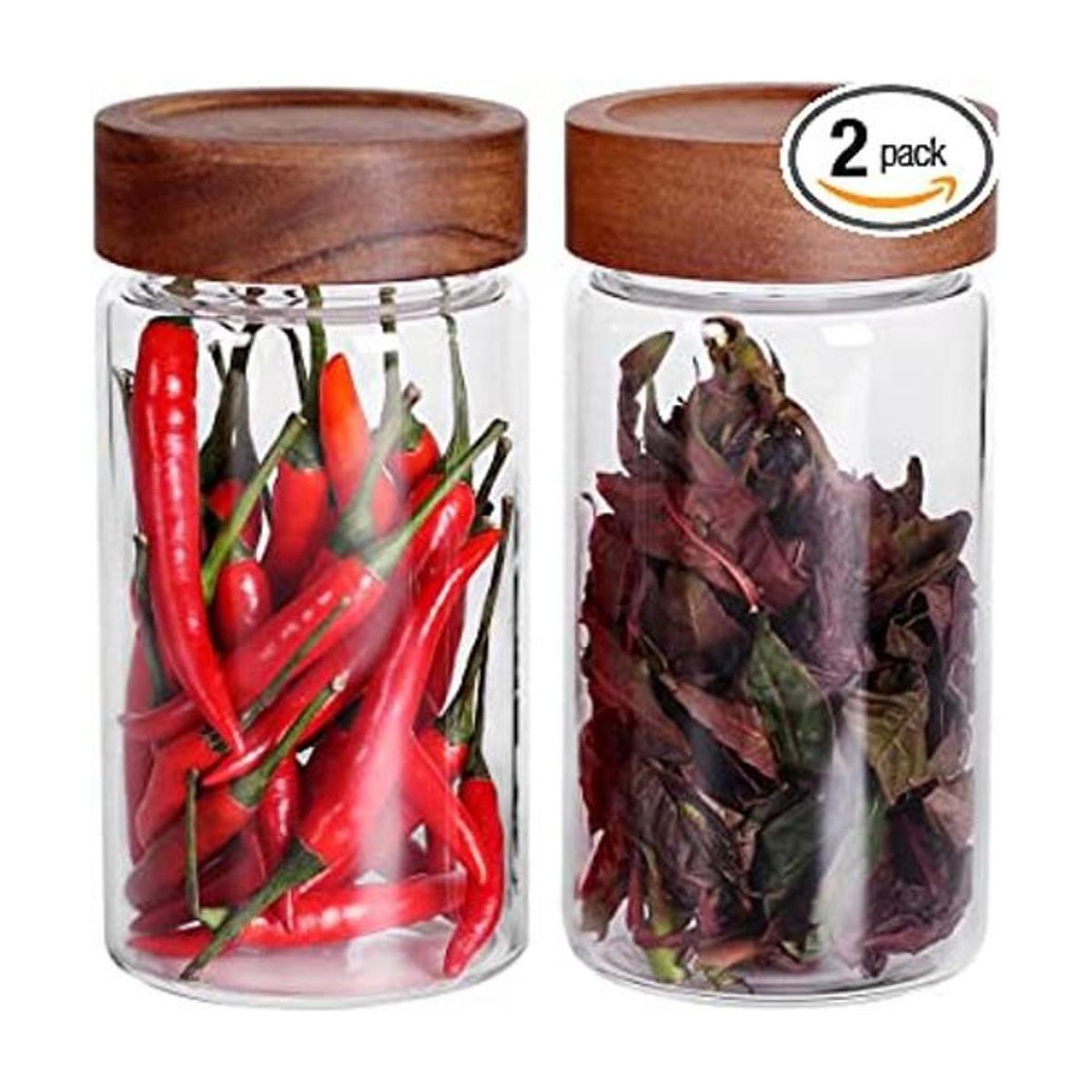SAIOOL with Screw Cap 2Unitskitchen jars 580ML2 Food