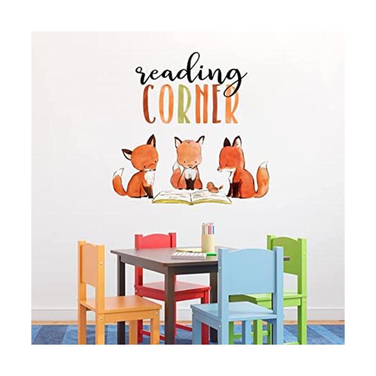 Mfault Foxes Reading Corner Calcomanías de pared para