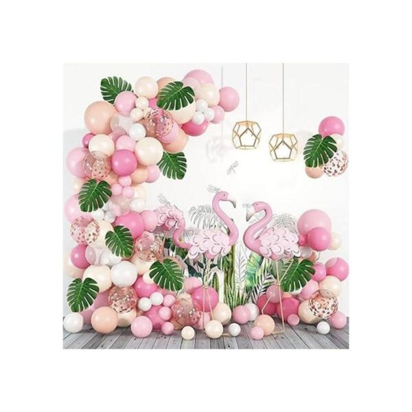 Kit de guirnalda de arco de globos rosados 132 unidades_1