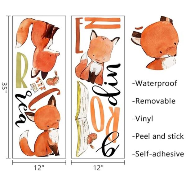 Mfault Foxes Reading Corner Calcomanías de pared para