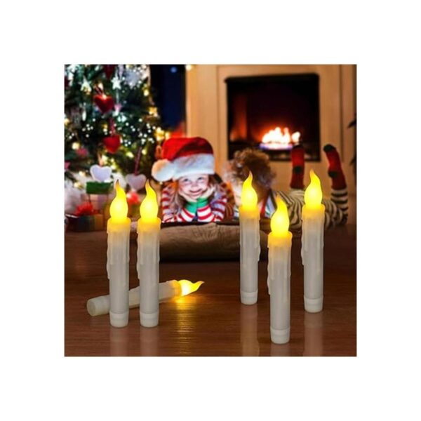 PChero 6pcs LED Taper Candles with Remote Control Battery_2