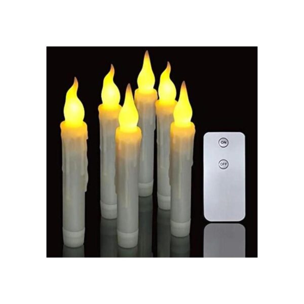 PChero 6pcs LED Taper Candles with Remote Control Battery_1