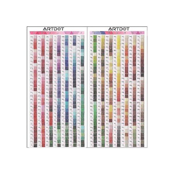 ARTDOT Tarjeta de color para kits de pintura de diamantes