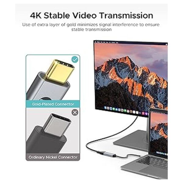 Adaptador USB C a HDMI 4K WARRKY conector chapado en oro_2