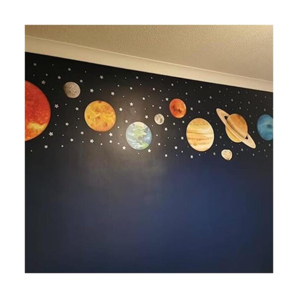 Calcomanías de pared con sistema solar para niños_4