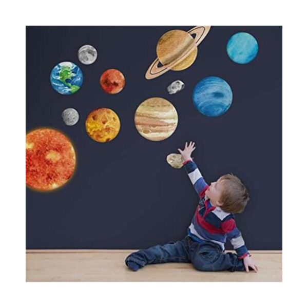 Calcomanías de pared con sistema solar para niños_1