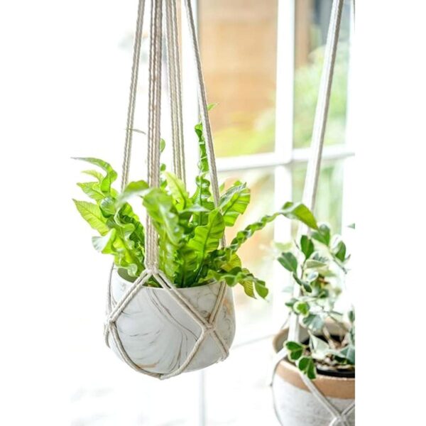 Dahey Juego de 3 perchas para plantas de macramé con_4
