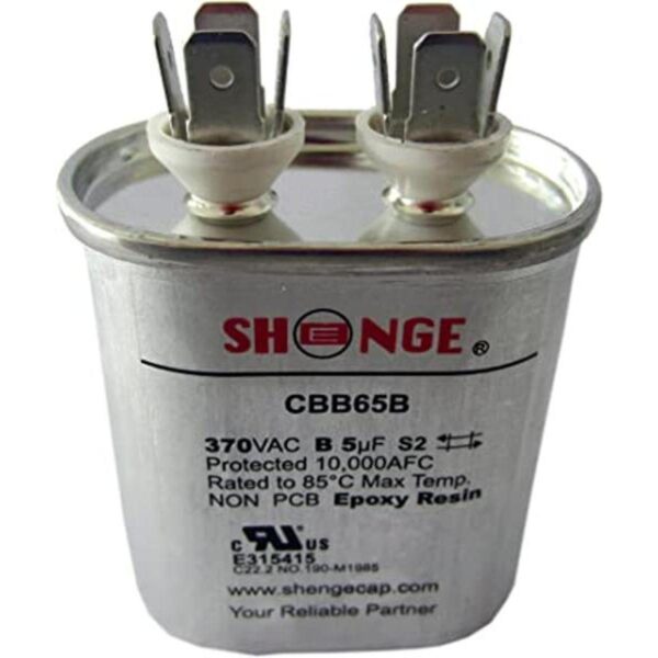 Motor Run Capacitor 5 MFD 370 V VAC V 5UF Oval_1