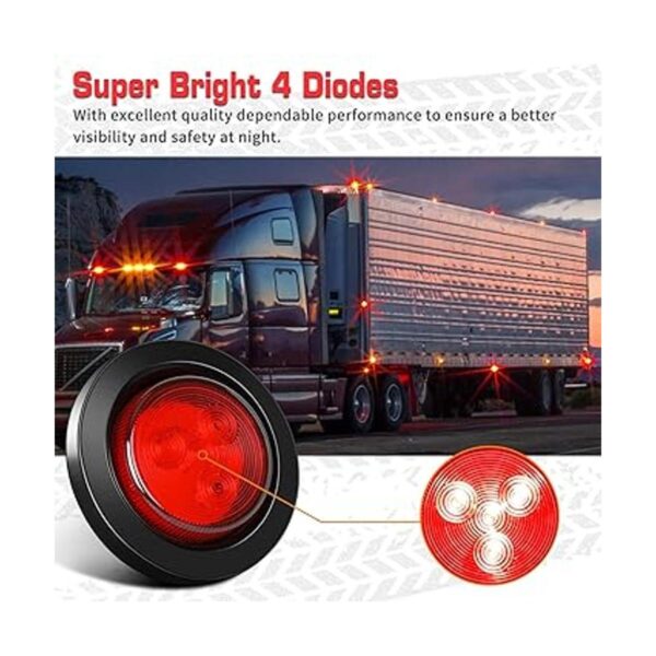 Paquete de 10 5 ámbares 5 rojos luz LED redonda de 2_3