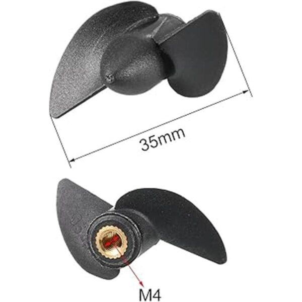 Uxcell 1 par M4 x 35 x 25 mm izquierdo derecho 2vane_2