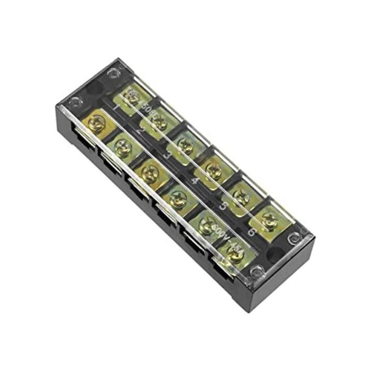 Uxcell TB4506L Barra de terminales de bloqueo 6