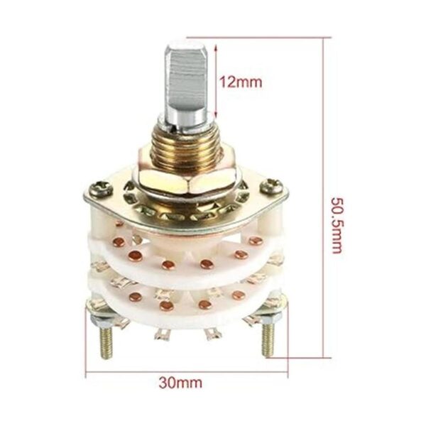 uxcell 2P6T selector de interruptor rotativo de 2 polos 6_2