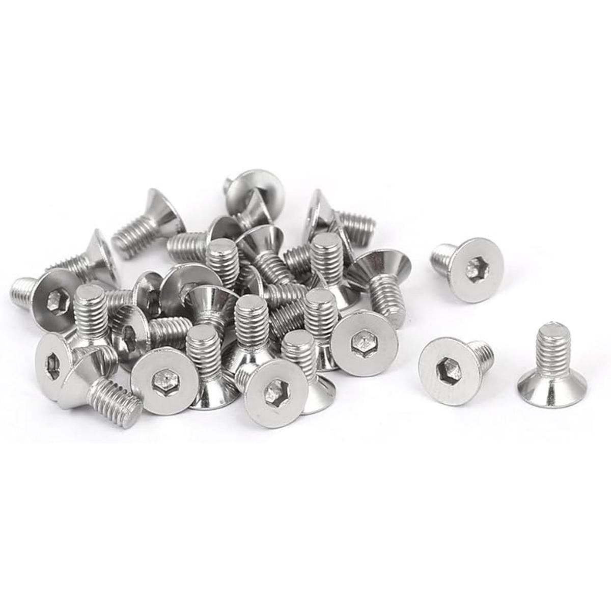 uxcell DIN7991 M3x6mm 316 Acero inoxidable cabeza plana