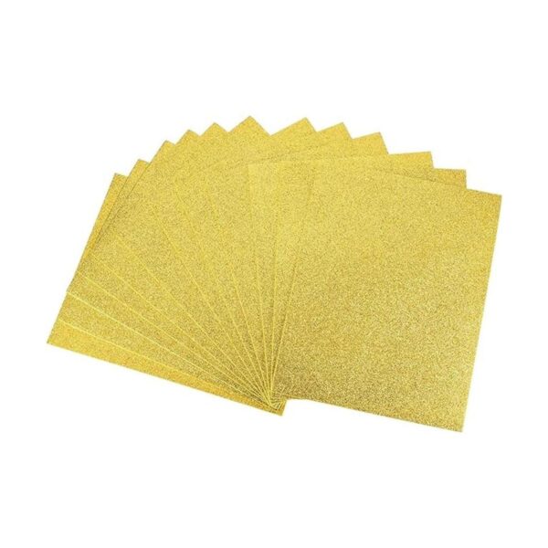 uxcell Hojas de espuma EVA con purpurina en tono dorado de_1