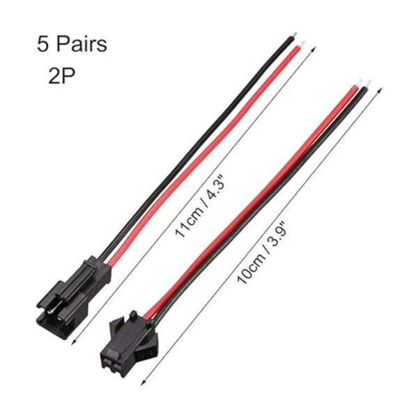 Uxcell 5 pares SM conector 2P 0.100 in paso EL cable_2