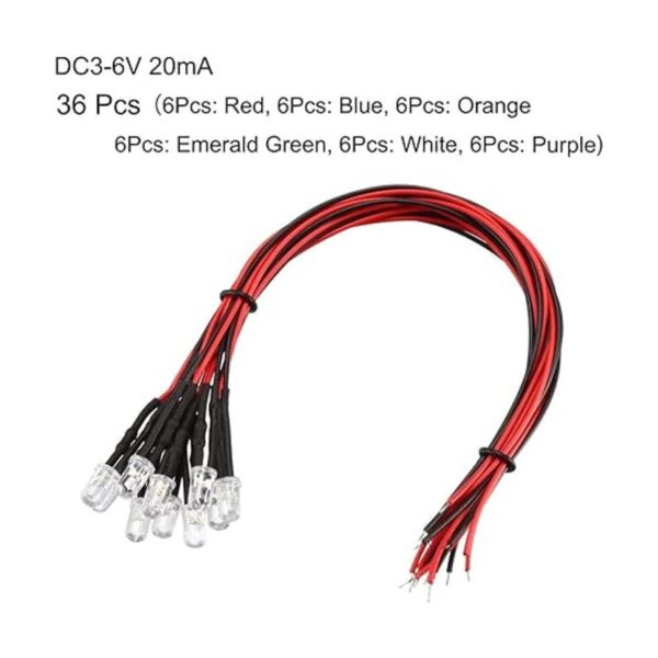 uxcell 36 luces LED de colores mixtos de 0.197 in
