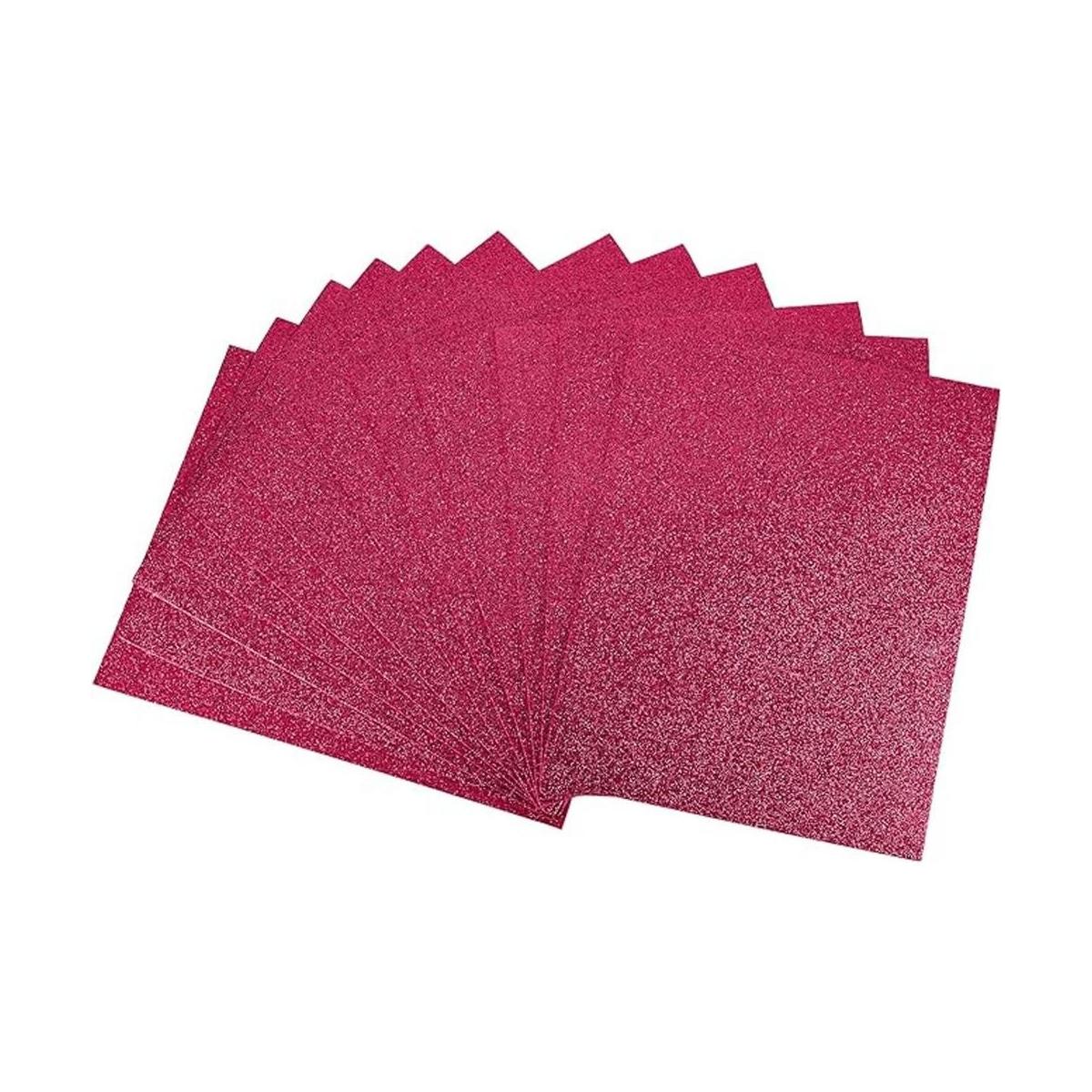 uxcell Hojas de espuma EVA magenta con purpurina de 11 x 8