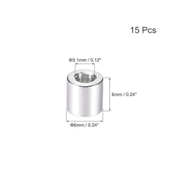 uxcell 15 piezas de aluminio redondo separador columna_2