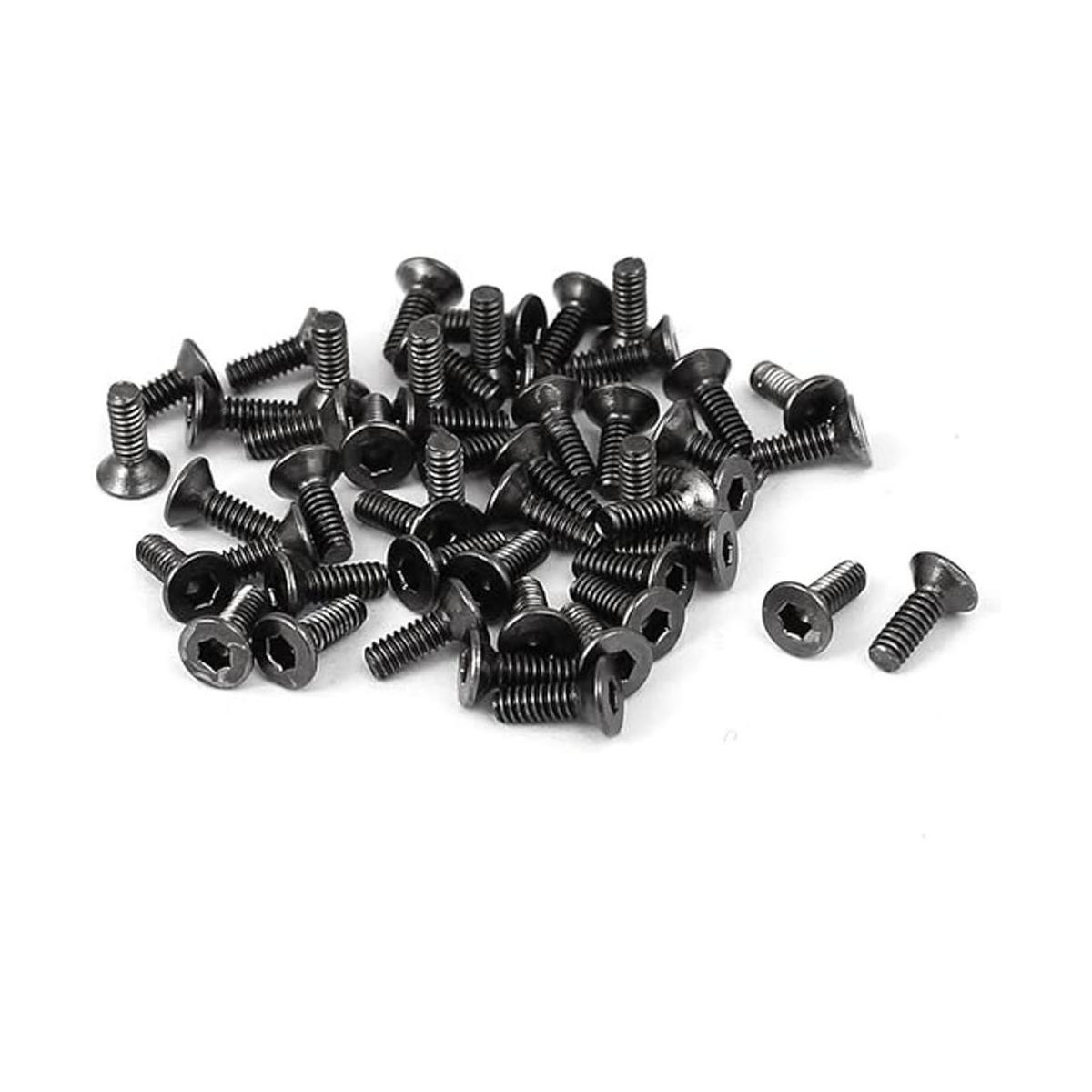 Uxcell M2 x 6 mm metal Nickle Plated Grado 109 Tornillo
