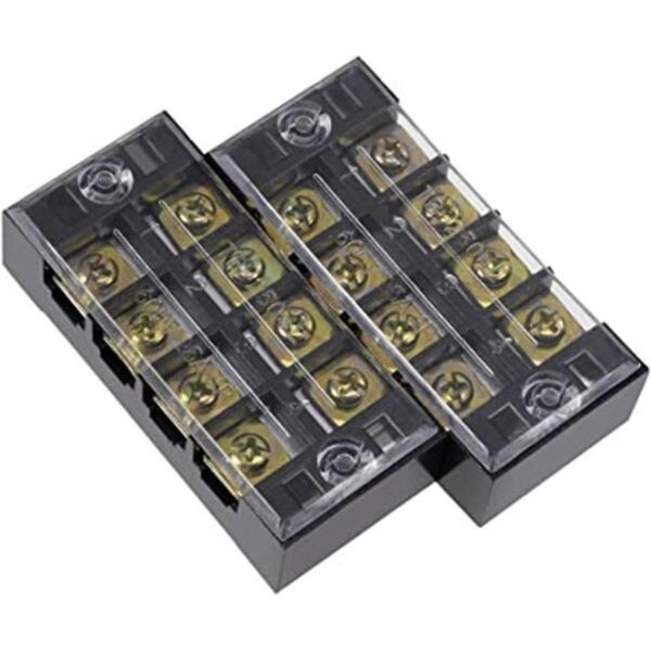 Uxcell 2 unids doble fila 4 posiciones 600V 25A alambre_1