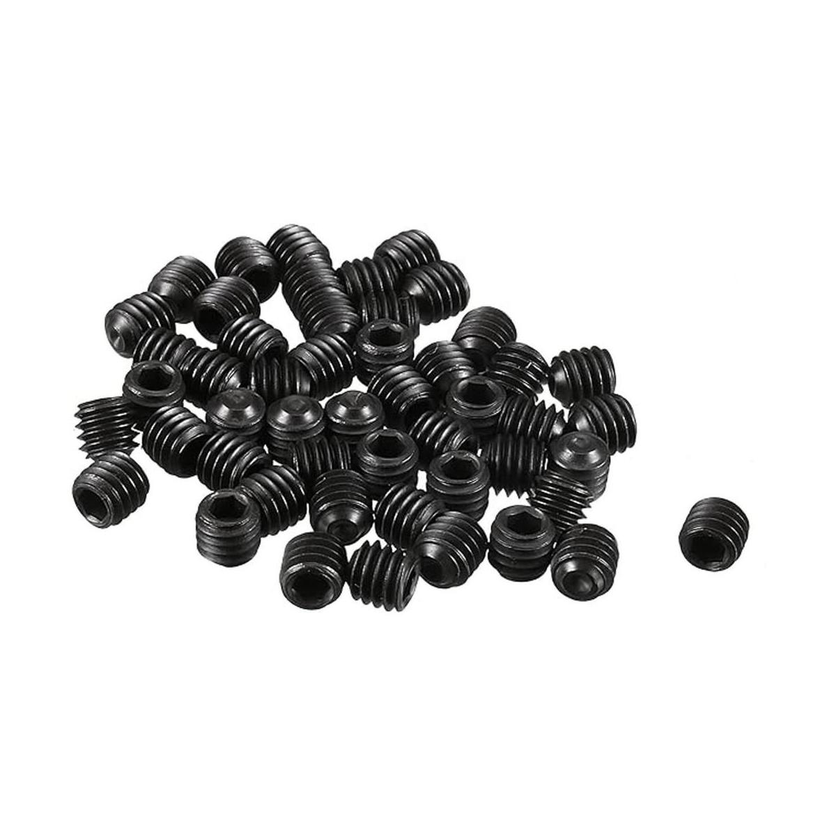 Uxcell 50pcs Negro M4 x 4 mm Acero de aleación Hex Socket