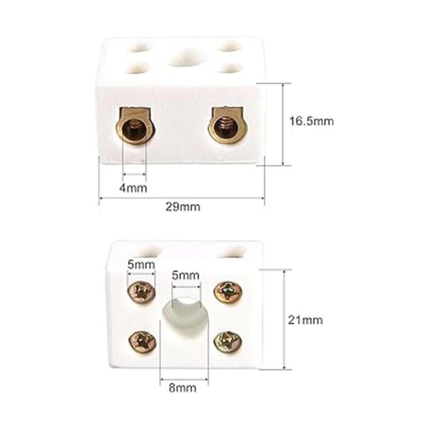 Uxcell 2 Pcs 2 W5H alta temperatura Porcelana bloque de_2