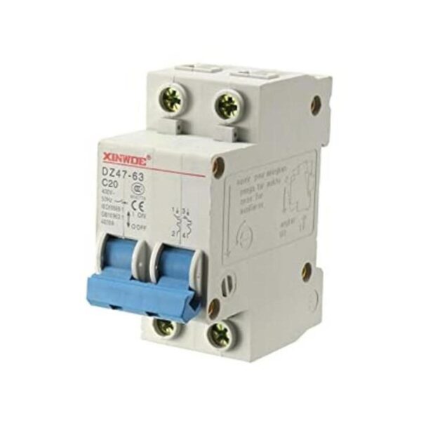 uxcell Disyuntor miniatura de bajo voltaje de 2 postes 20A_1