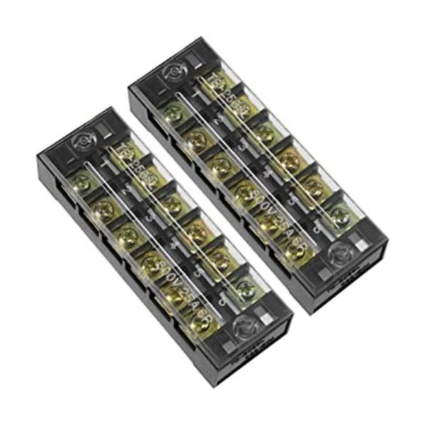 Uxcell 2 unids doble fila 6 posiciones 600V 25A cable_1