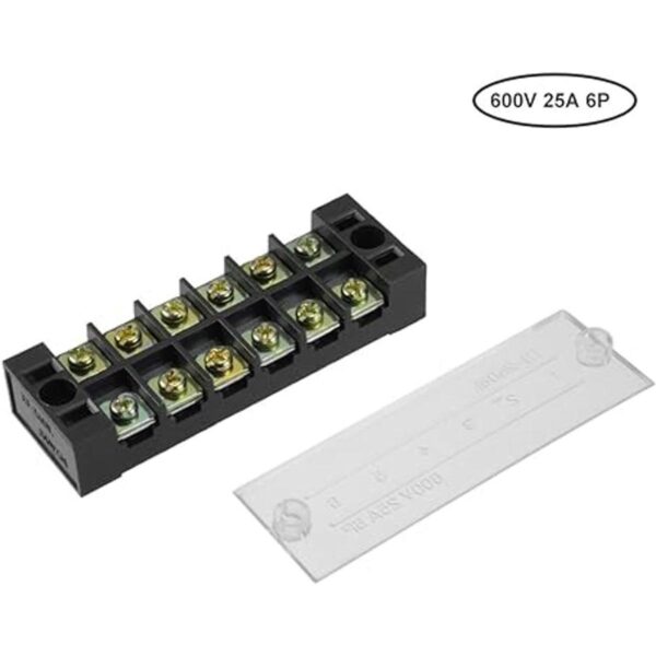 Uxcell 2 unids doble fila 6 posiciones 600V 25A cable_2