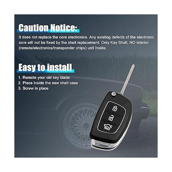 uxcell Carcasa plegable de 3 botones sin cortar con mando_6