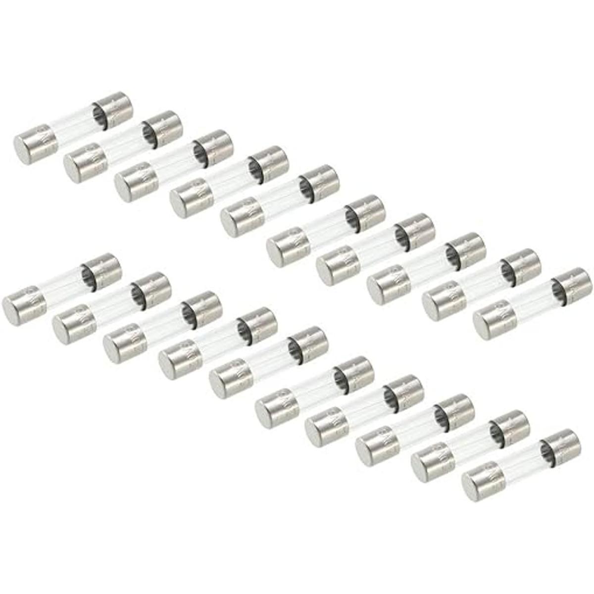 uxcell Cartucho de vidrio de soplado lento fusible tubo