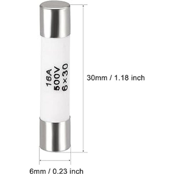 Uxcell Cartucho de cerámica Fusibles 16A 500V 0.236x1.181_2