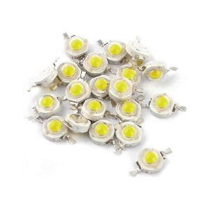 Uxcell 20 piezas de alta potencia 2 pines 3W LED blanco_1