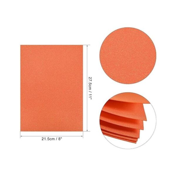 uxcell Hojas de espuma EVA con purpurina naranja de 11 x 8_2